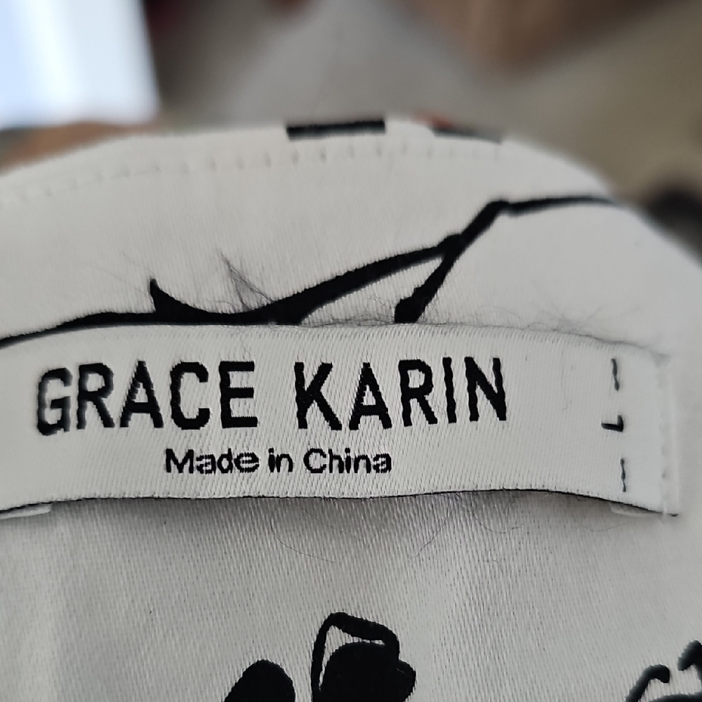 Grace Karin Black and White Fit and Flare Dress - Picture 9 of 9